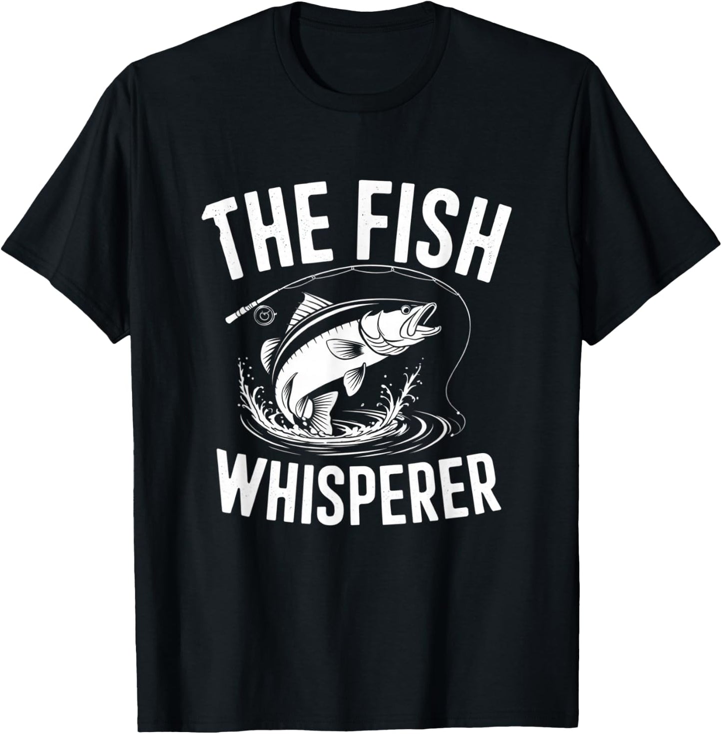 The Fish Whisperer Master Angler Artwork T-Shirt - T-Shirt | Black