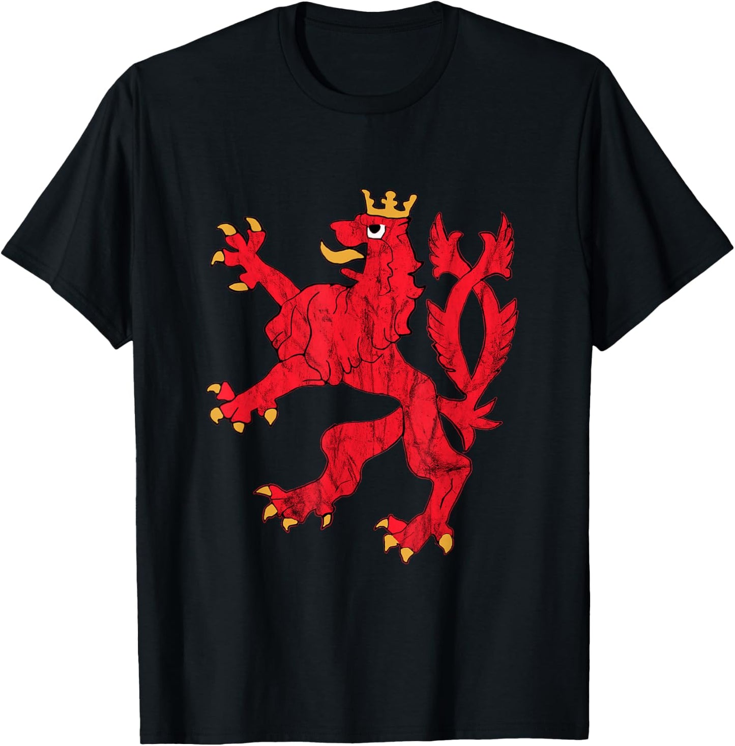 Red Lion Coat of Arms of Luxembourg Luxembourg Letzebuerg T-Shirt - T-Shirt | Black