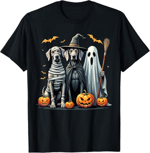 Weimaraner Halloween Costume Mummy Witch Ghost T-Shirt - T-Shirt | Black