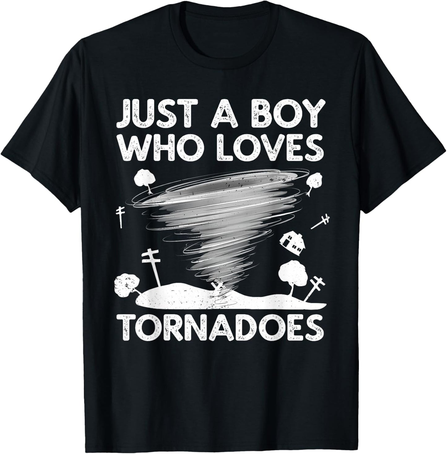 Funny Tornado Art Boys Weather Storm Tornado Chaser T-Shirt - T-Shirt | Black