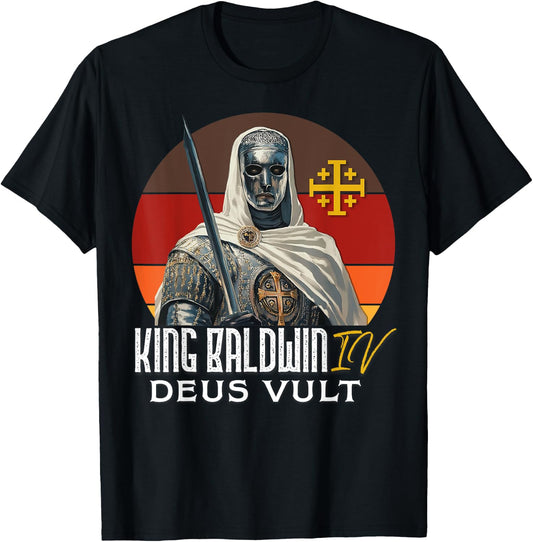 King Baldwin IV Jerusalem Cross Catholic T-Shirt - T-Shirt | Black