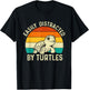 Easily Distracted By Turtles - Reptile Lover Cute Tortoise T-Shirt - T-Shirt | Black