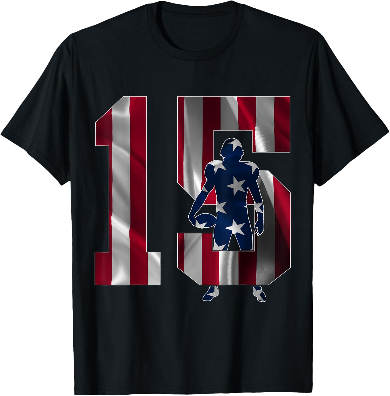 Number 15 Years Football 15th Birthday T-Shirt - T-Shirt | Black