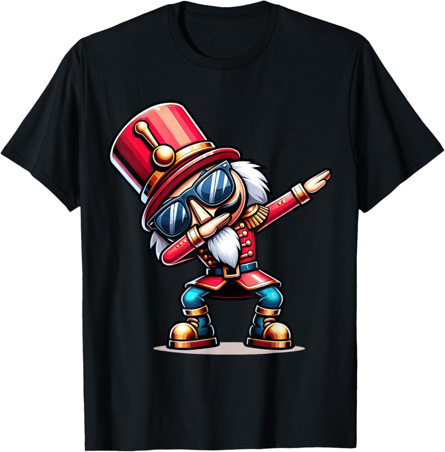 Christmas Nutcracker Dabbing Boys Santa Xmas Funny T-Shirt - T-Shirt | Black