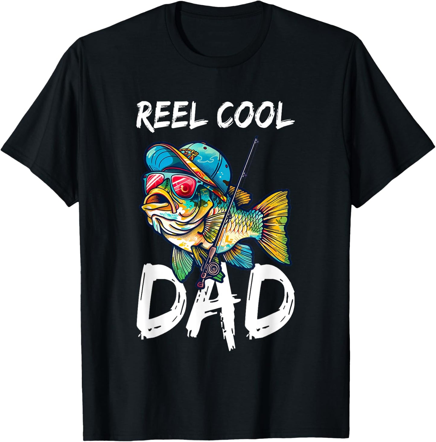 Reel Cool Dad Shirt Men Fisherman Fathers Day T-Shirt - T-Shirt | Black