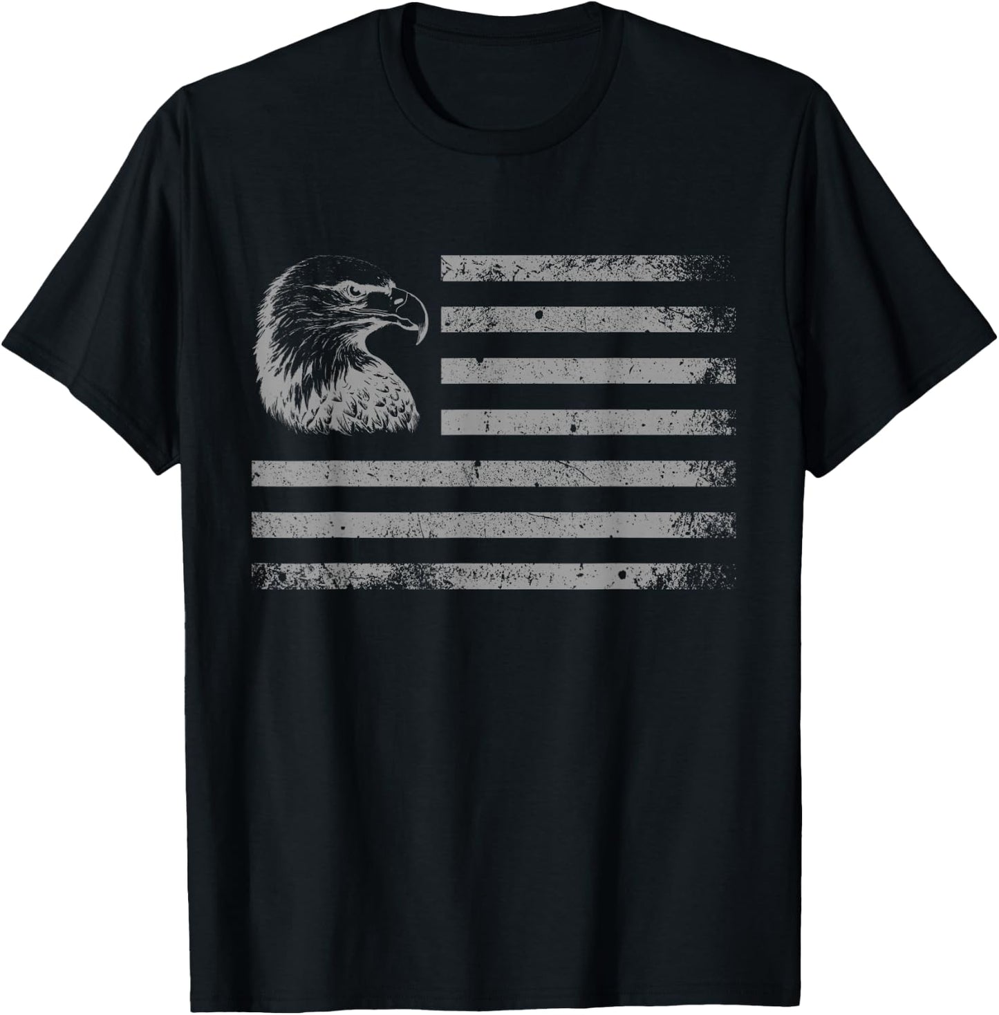American Flag Patriotic Eagle 4th of July USA Flag Graphic T-Shirt - T-Shirt | Black