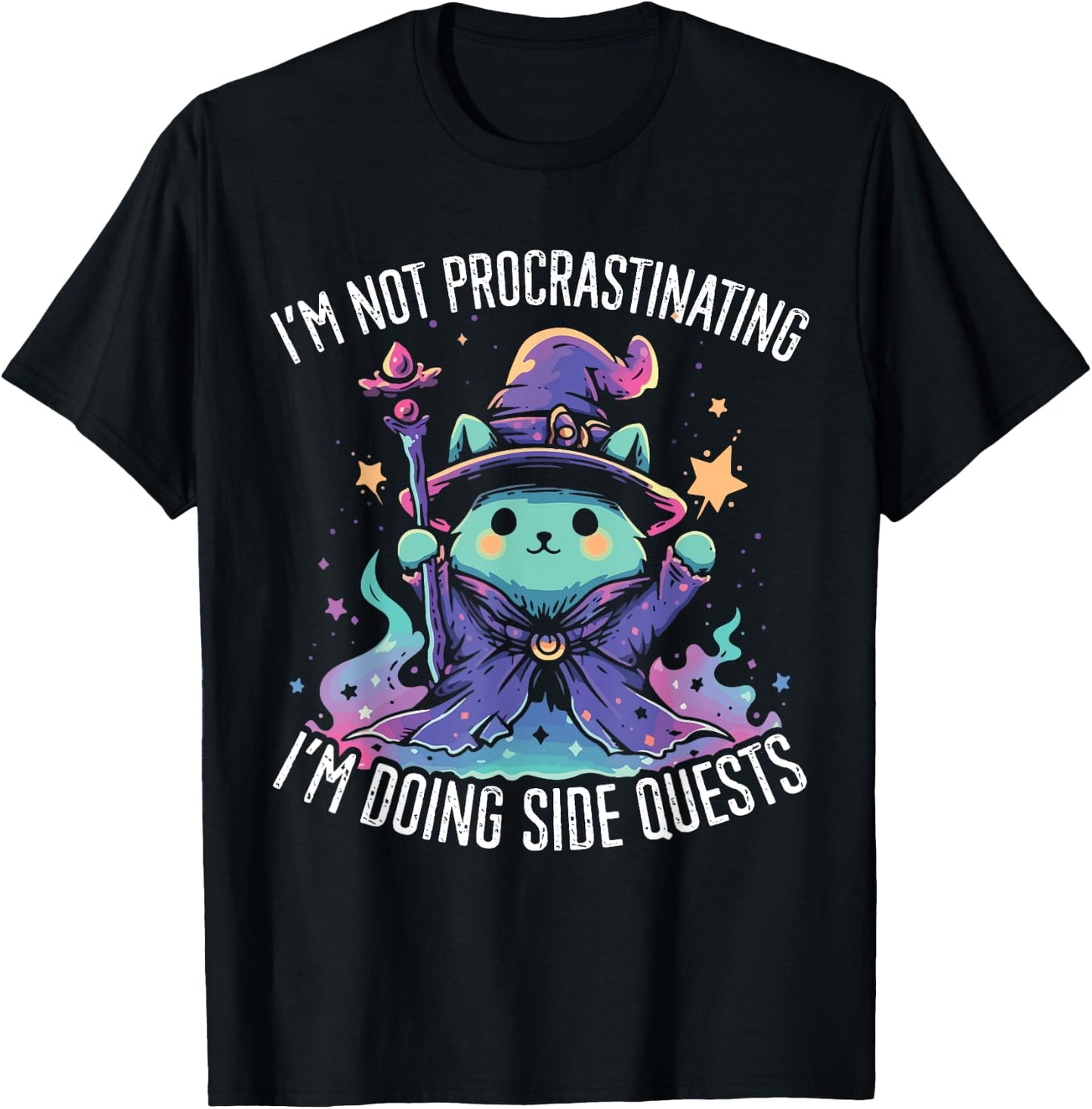 Side Quests Procrastinator MMORPG MMO RPG Video Game T-Shirt - T-Shirt | Black