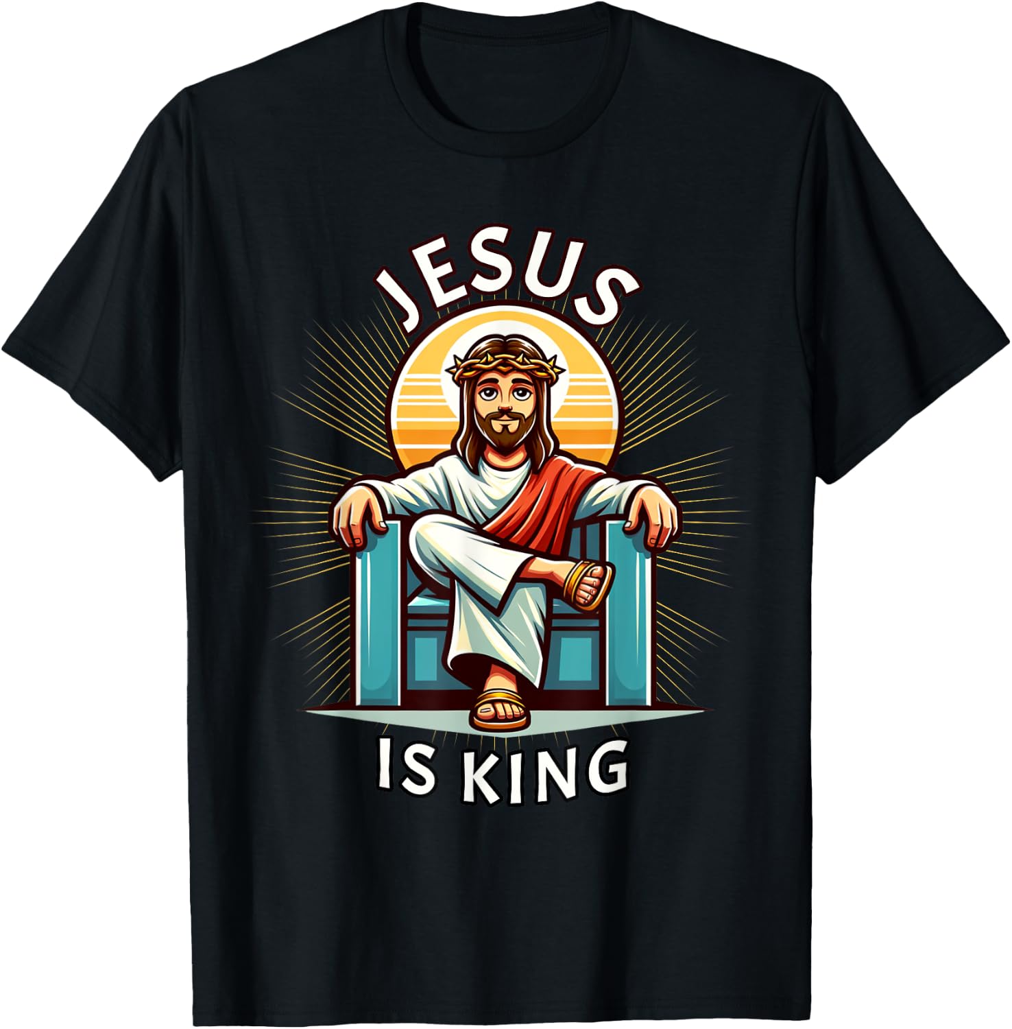 Jesus is King of Christian Faith T-Shirt - T-Shirt | Black