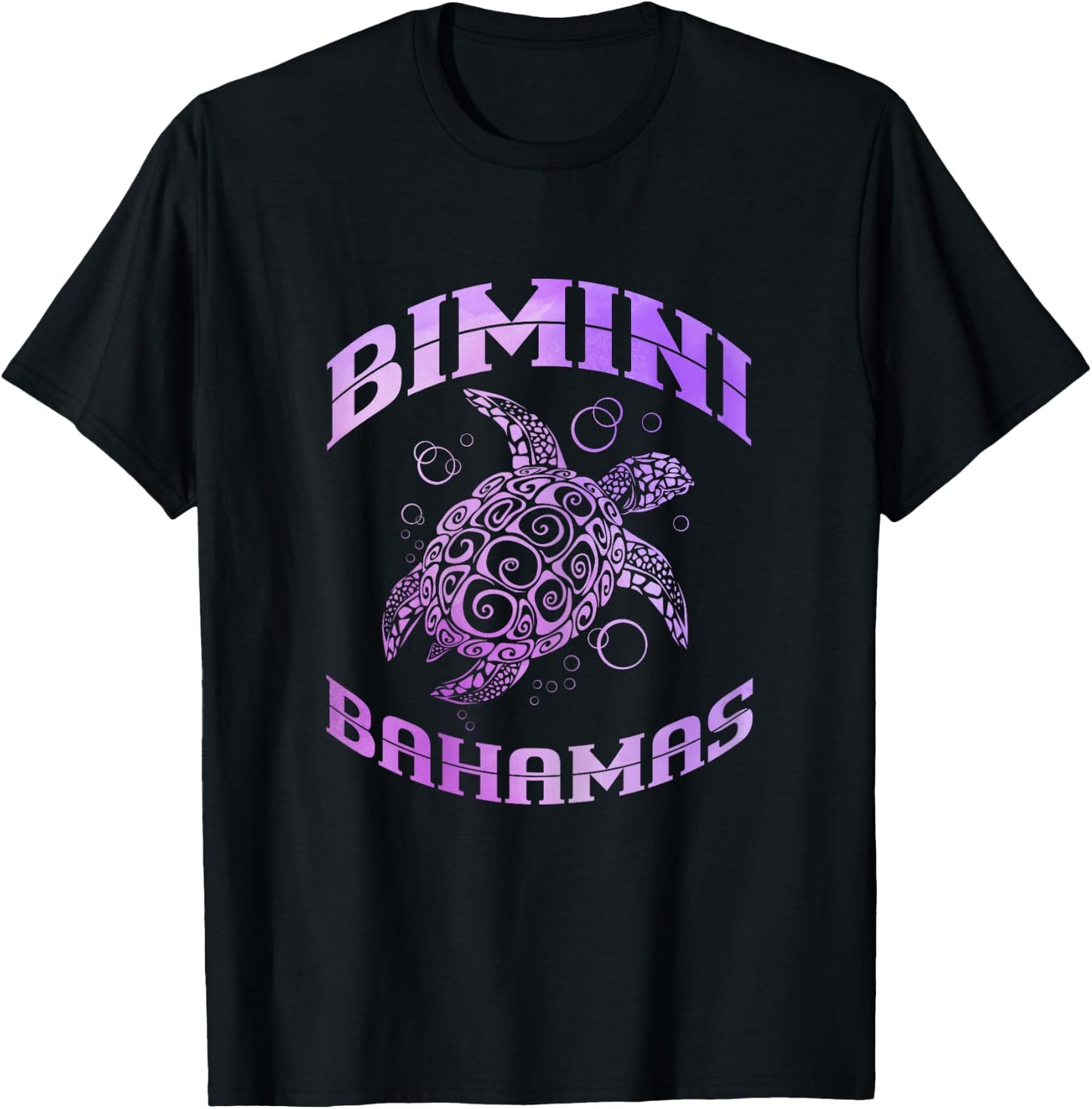 Bimini Bahamas Sea Turtle Beach Vacation Summer T-Shirt - T-Shirt | Black