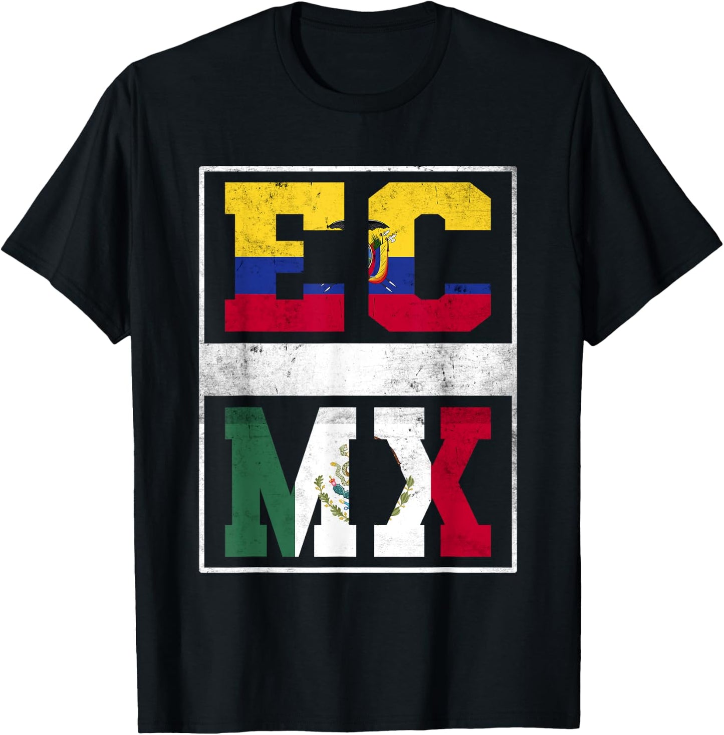 Ecuador and Mexico Mix Ecuadorian Mexican Roots T-Shirt - T-Shirt | Black