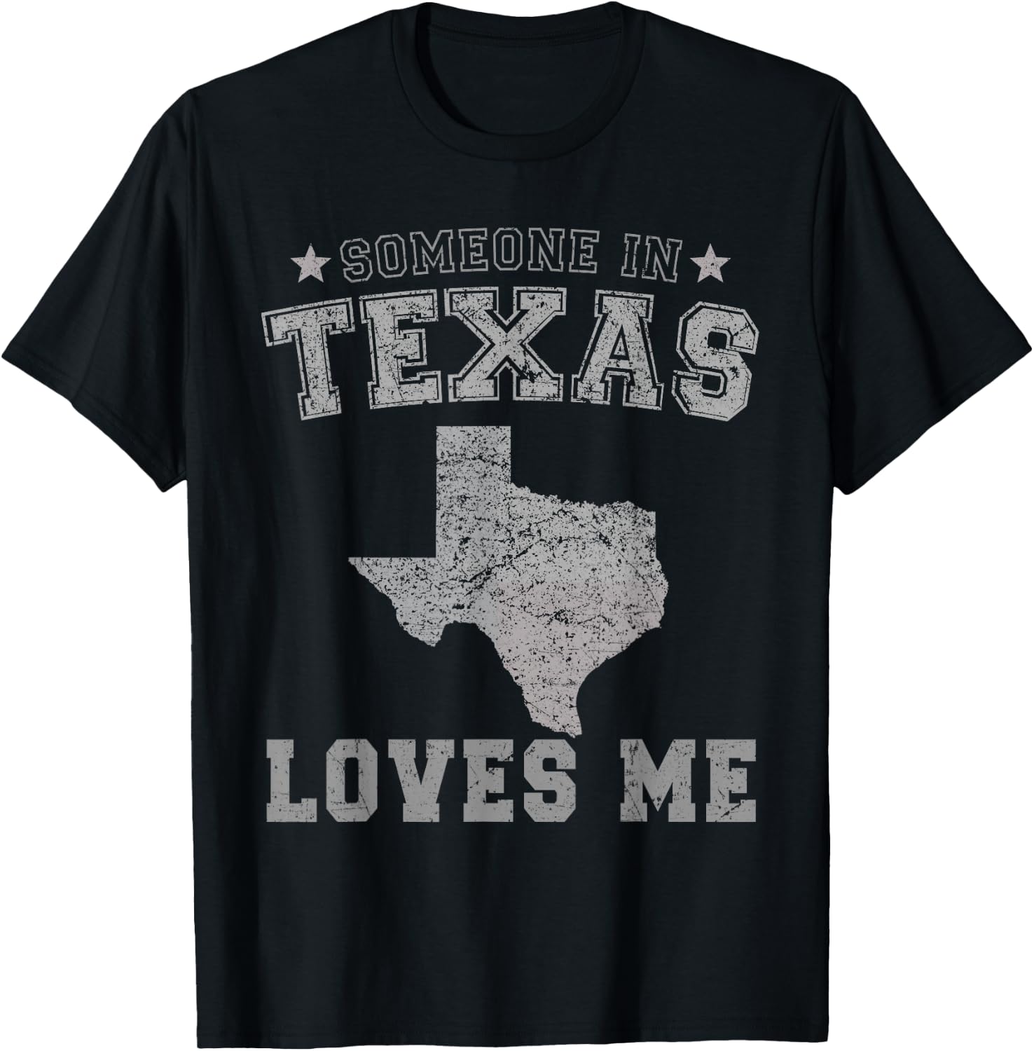 Someone in Texas Loves Me Heart Vintage State T-Shirt - T-Shirt | Black