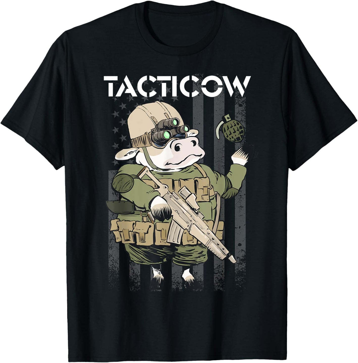 Funny Cow Farmer tactical dairy tactical men's women's T-Shirt - T-Shirt | Black