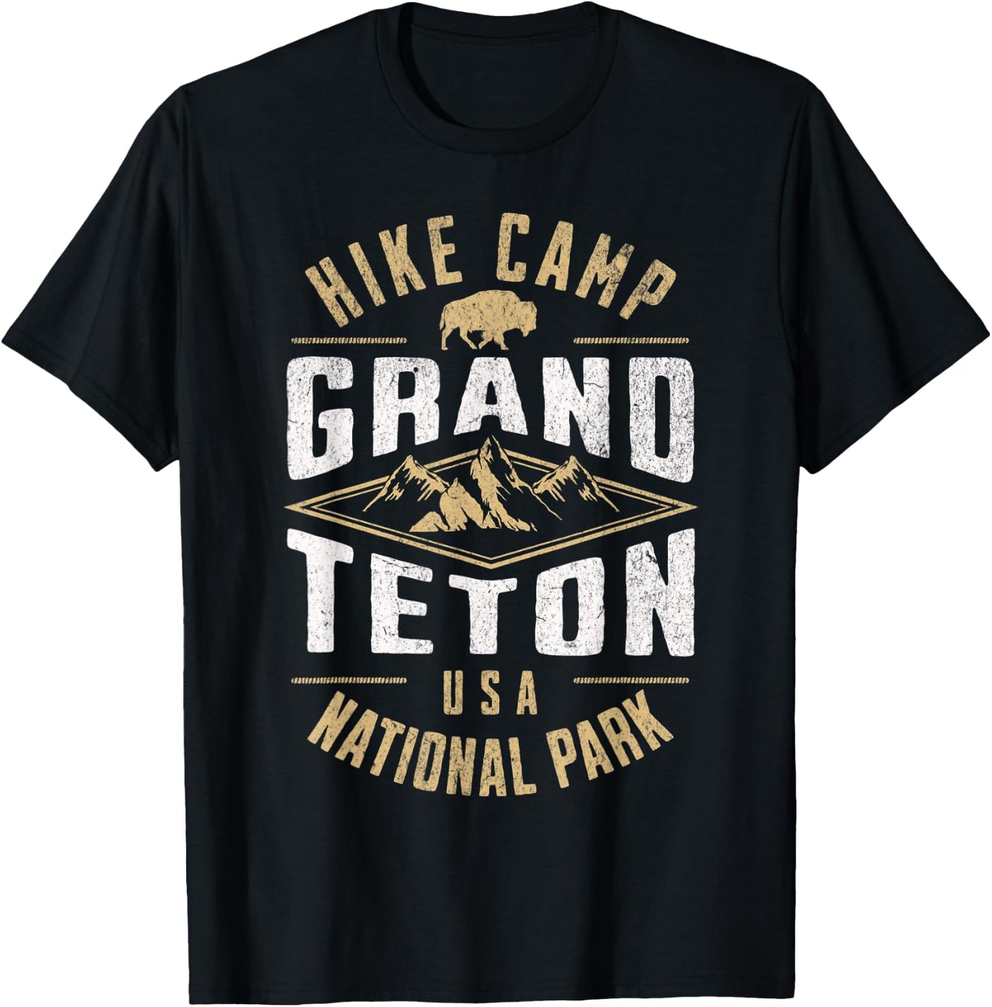 Grand Teton National Park Wyoming Nature Hiking Outdoors T-Shirt - T-Shirt | Black