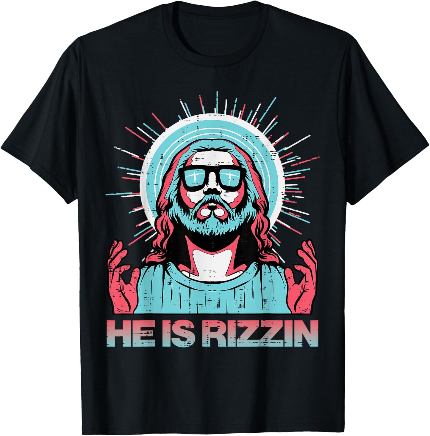 He Is Rizzin Risen Jesus Easter Funny Saying Women Men Kids T-Shirt - T-Shirt | Black