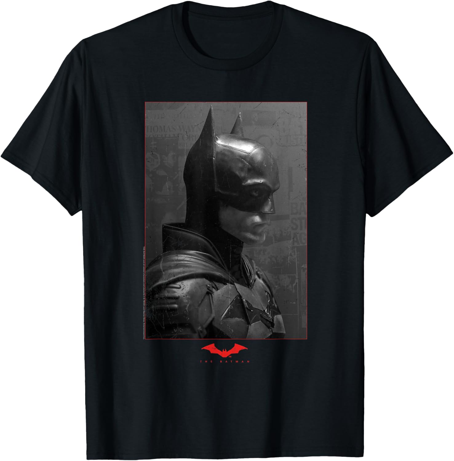 The Batman Worn Portrait T-Shirt - T-Shirt | Black