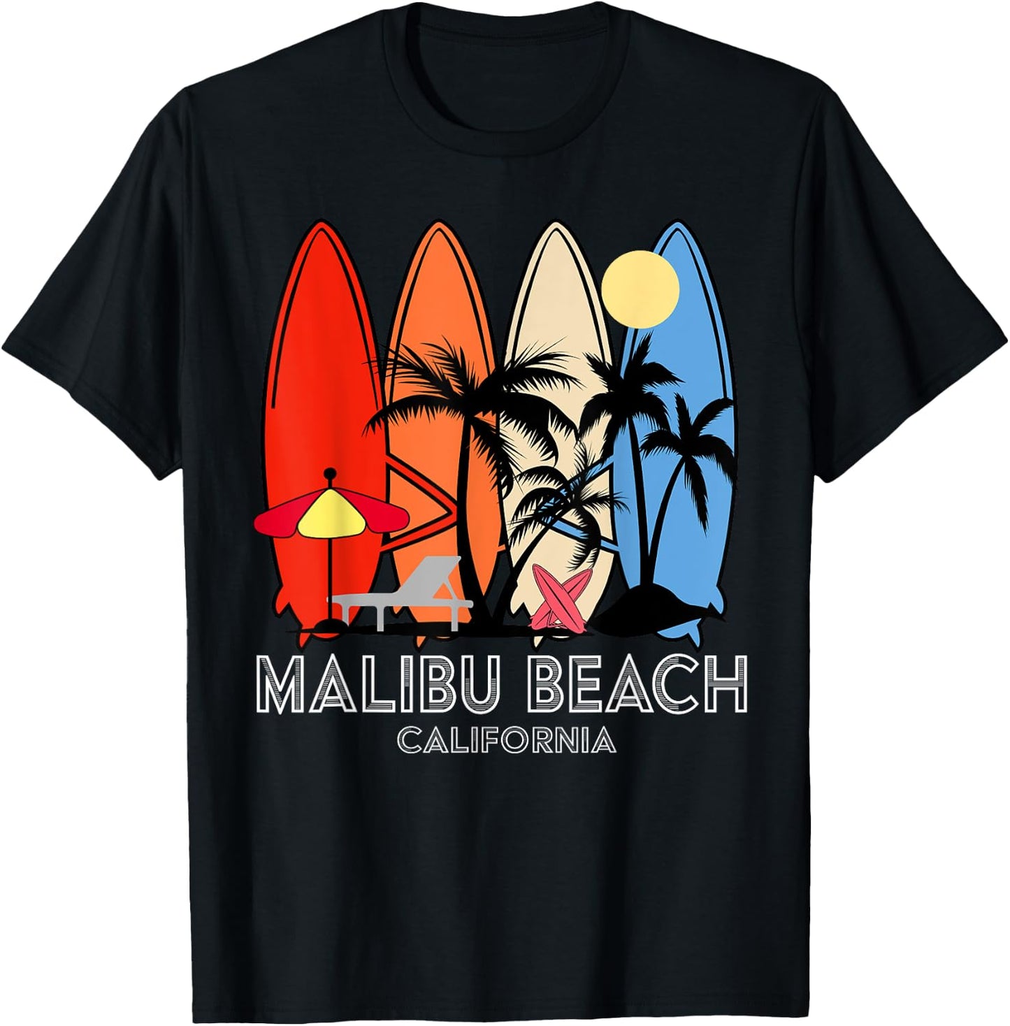 Malibu Beach California Retro Surfer Vintage Women Kids T-Shirt - T-Shirt | Black