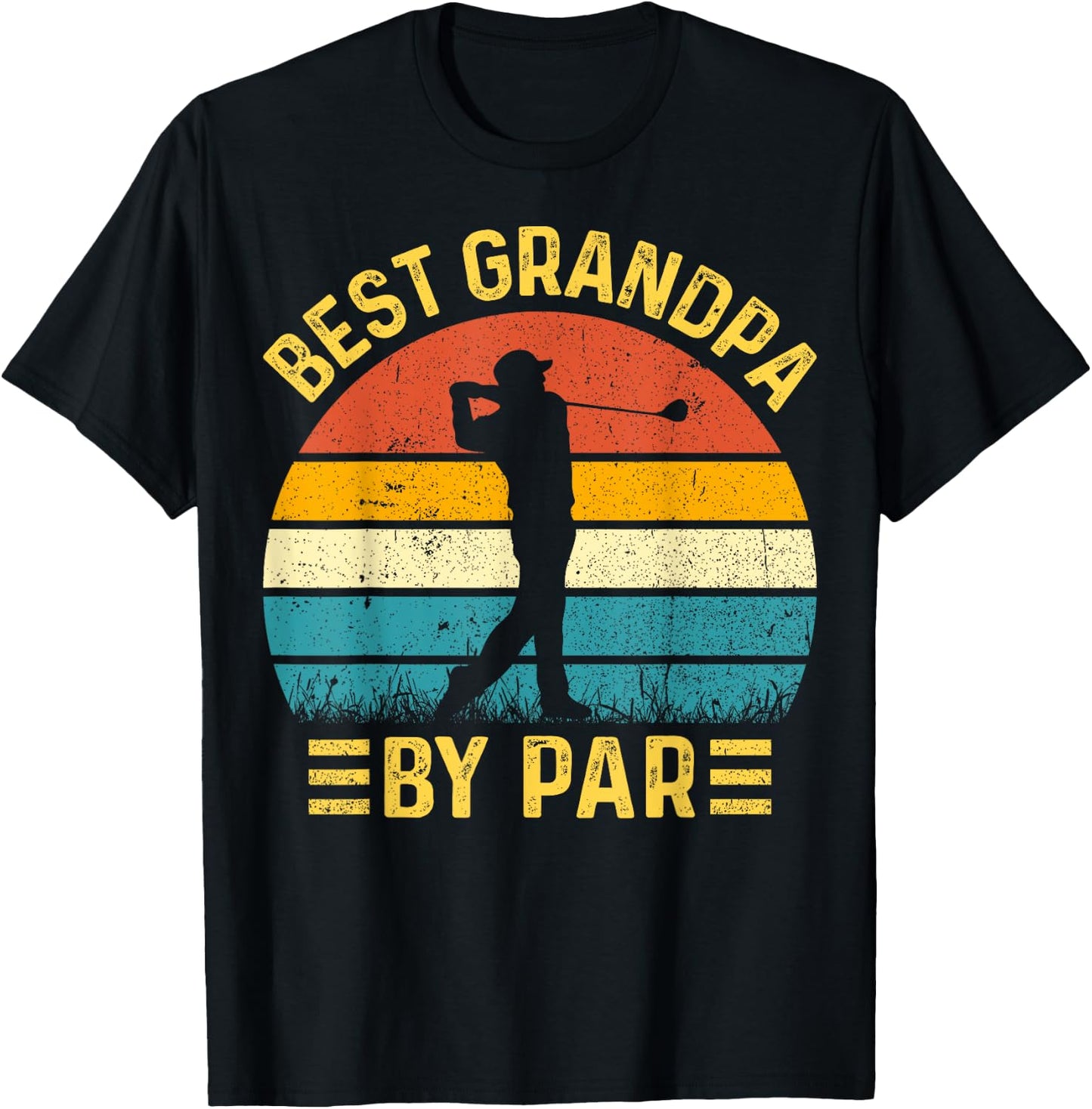 Best Grandpa By Par Father's Day Golfing Golf Grandpa T-Shirt - T-Shirt | Black