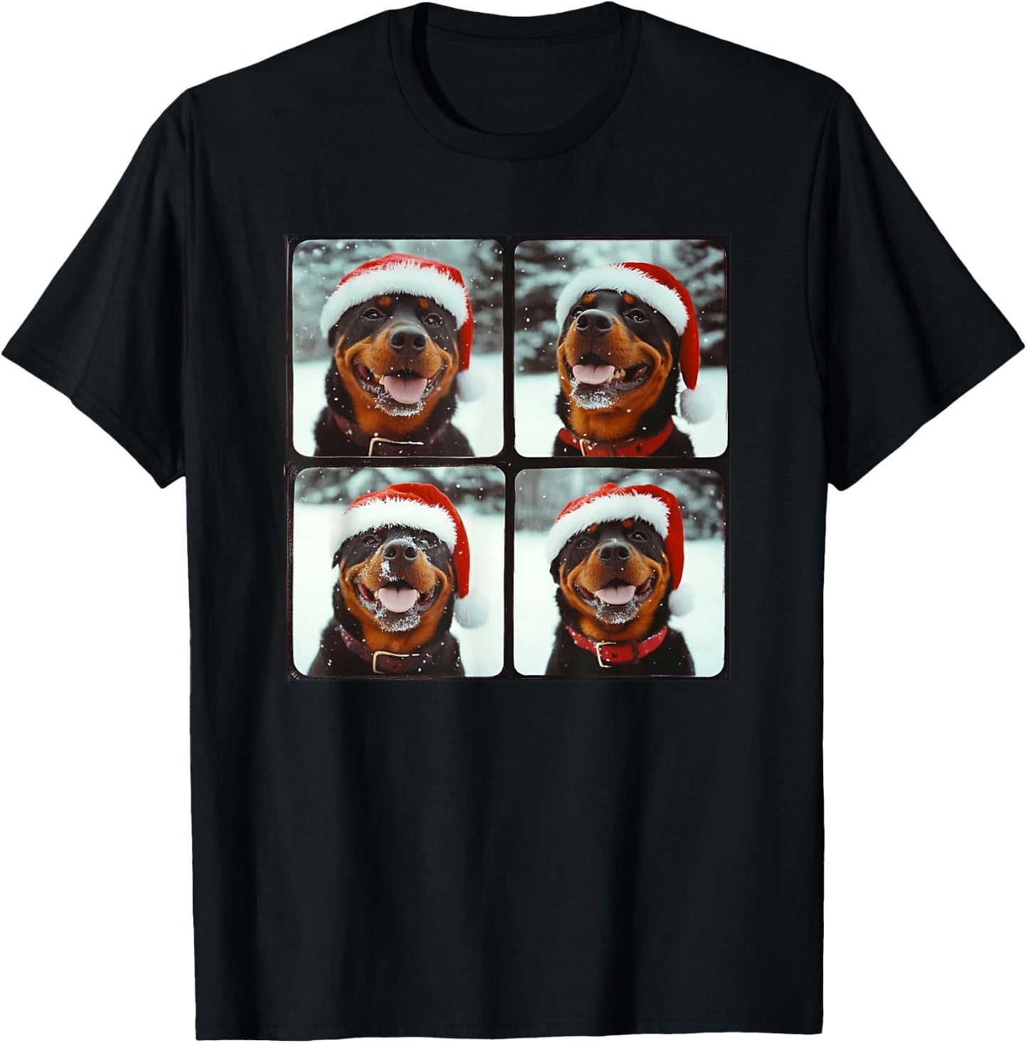 Rottie Dog Winter Wonderland Christmas Rottweiler Women Kids T-Shirt - T-Shirt | Black