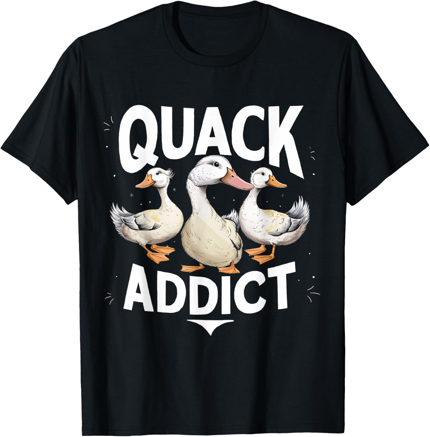 Quack Addict Funny Duck Lover Mallard T-Shirt - T-Shirt | Black