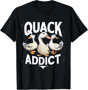 Quack Addict Funny Duck Lover Mallard T-Shirt - T-Shirt | Black