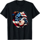 Patriotic English Bulldog Lover Owner Men American USA Flag T-Shirt - T-Shirt | Black
