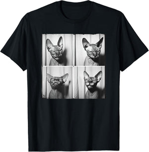 Funny Sphynx Cat Face Pet Photo Portrait Love Sphynx Cats Men Women Girls Kids T-Shirt - T-Shirt | Black