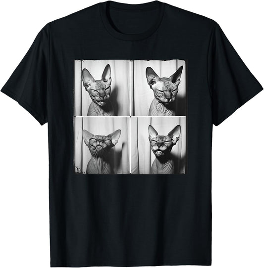 Funny Sphynx Cat Face Pet Photo Portrait Love Sphynx Cats Men Women Girls Kids T-Shirt - T-Shirt | Black