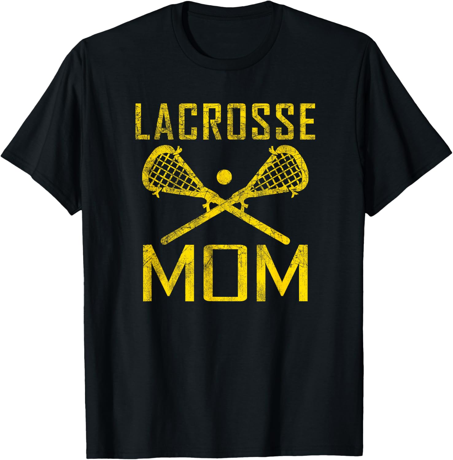 LAX Mom Lacrosse Mom Favorite Player Mother's Day Gold T-Shirt - T-Shirt | Black
