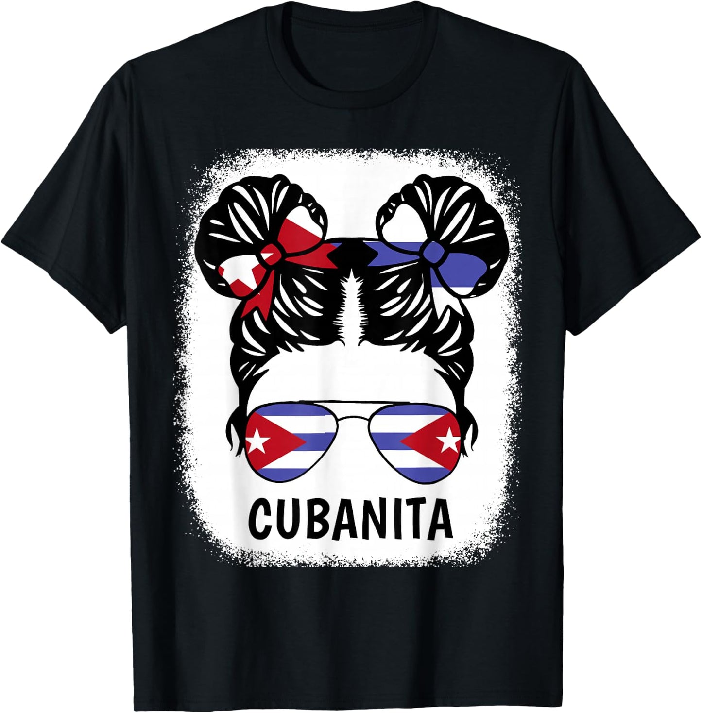 Cubanita Cuban Girl Cuba Flag Kids Women Hispanic Heritage T-Shirt - T-Shirt | Black