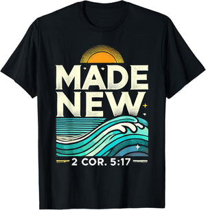 Made New Baptism Shirt Christian Shirts For Youth Baptized T-Shirt - T-Shirt | Black