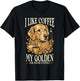 Coffee And Dogs Golden Retriever Mom And Dad T-Shirt - T-Shirt | Black