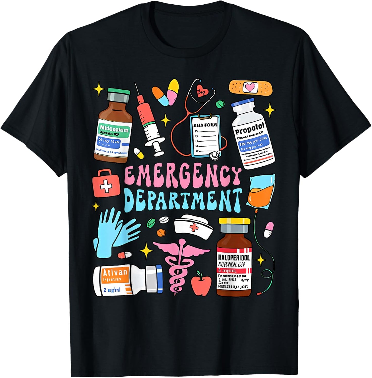 Retro Emergency Department Emergency Room ER ED Nurse Tech T-Shirt - T-Shirt | Black