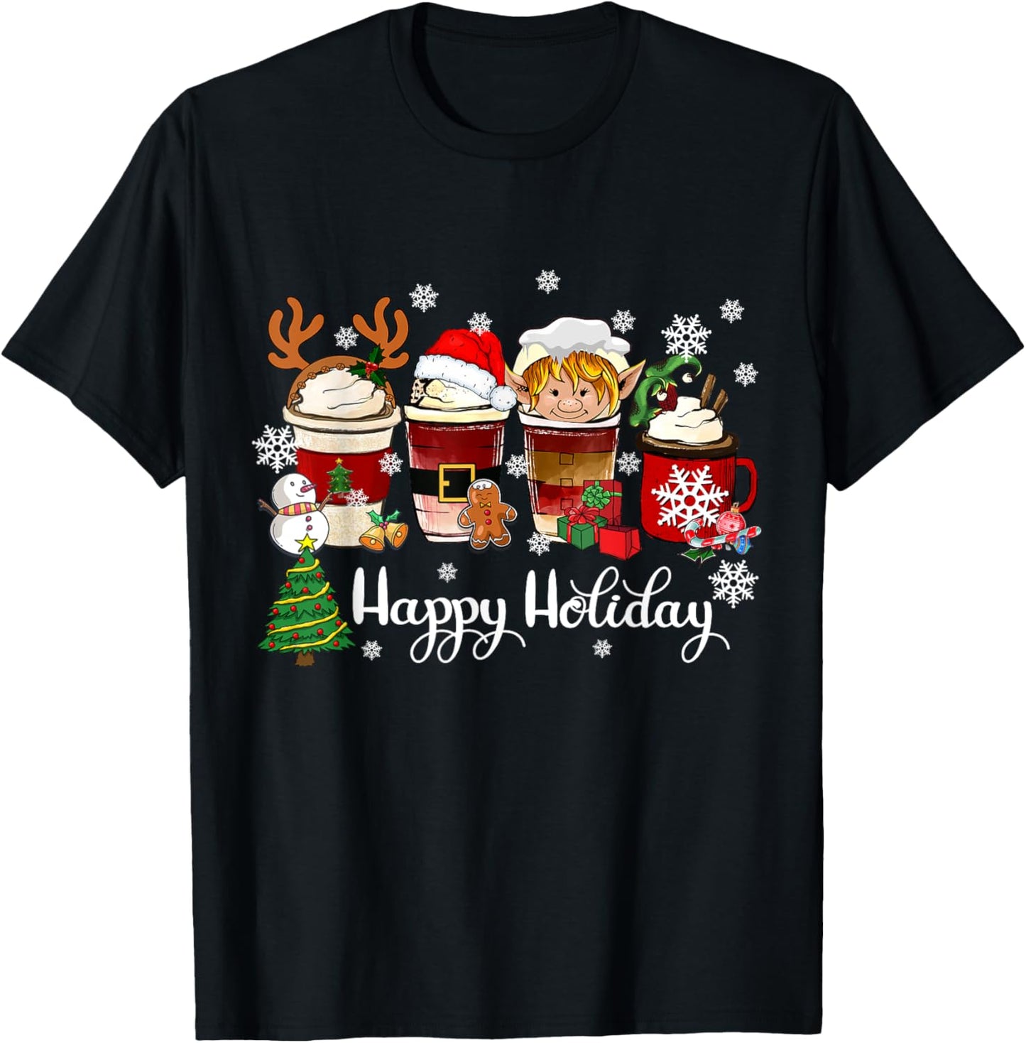 Christmas Coffee Xmas for Coffee Lover Christmas 2025 T-Shirt - T-Shirt | Black