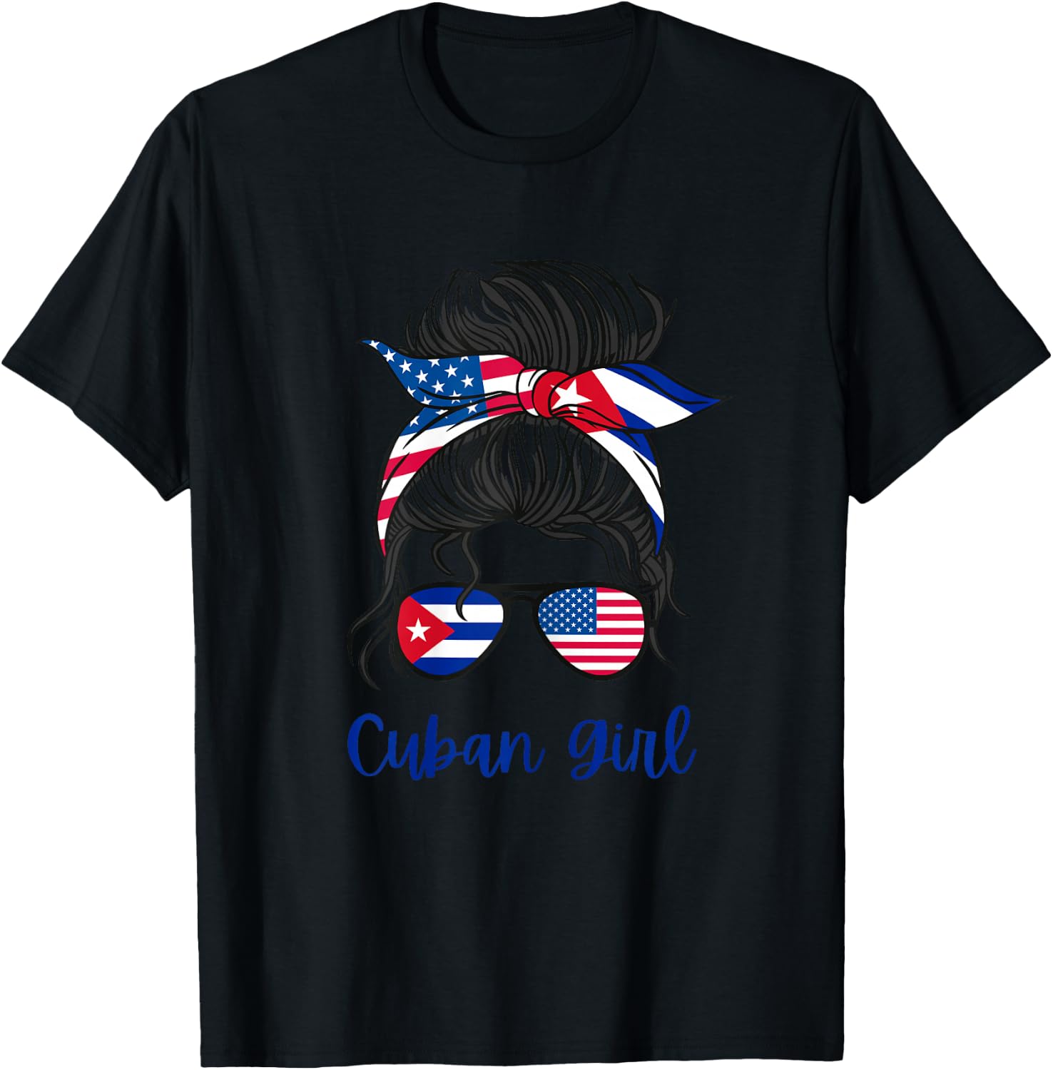 Cuba Girls USA American cuban Girl T-Shirt - T-Shirt | Black