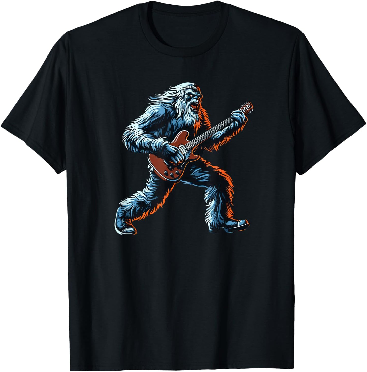 Funny Bigfoot Sasquatch Rock Graphic Cool Big Foot Design T-Shirt - T-Shirt | Black