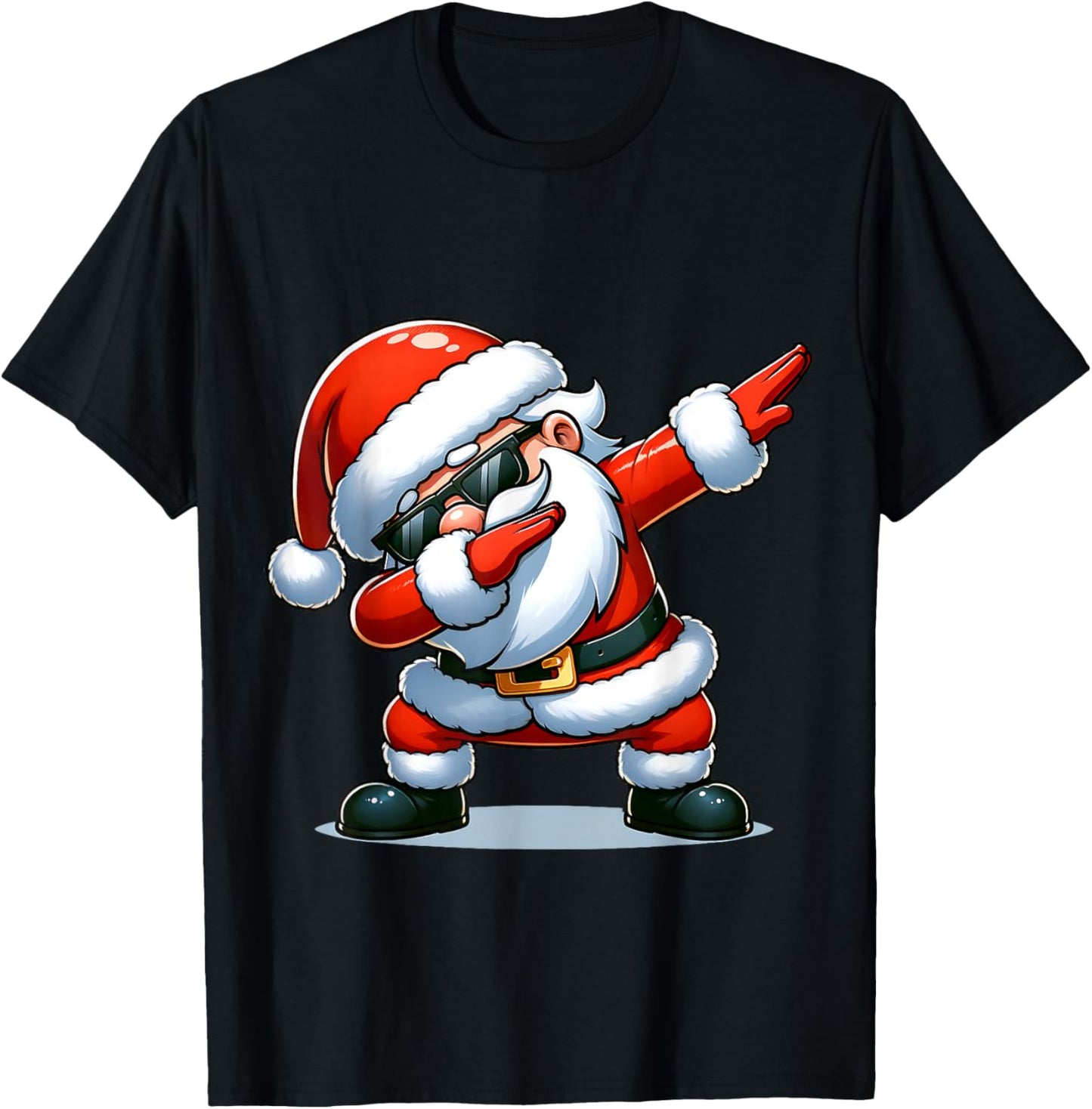 Christmas Santa Dabbing Boys Santa Xmas Funny T-Shirt - T-Shirt | Black