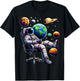 Astronaut Gamer Space Gaming System Planets T-Shirt - T-Shirt | Black
