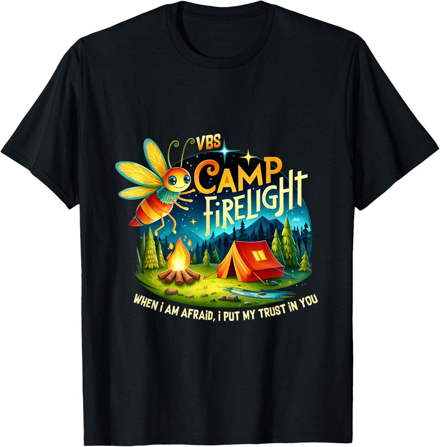 VBS Camp Firework 2024 Camp Firelight Vacation Bible School T-Shirt - T-Shirt | Black