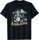 Bluegrass Banjo Skeleton, Appalachia Country Bluegrass Music T-Shirt - T-Shirt | Black