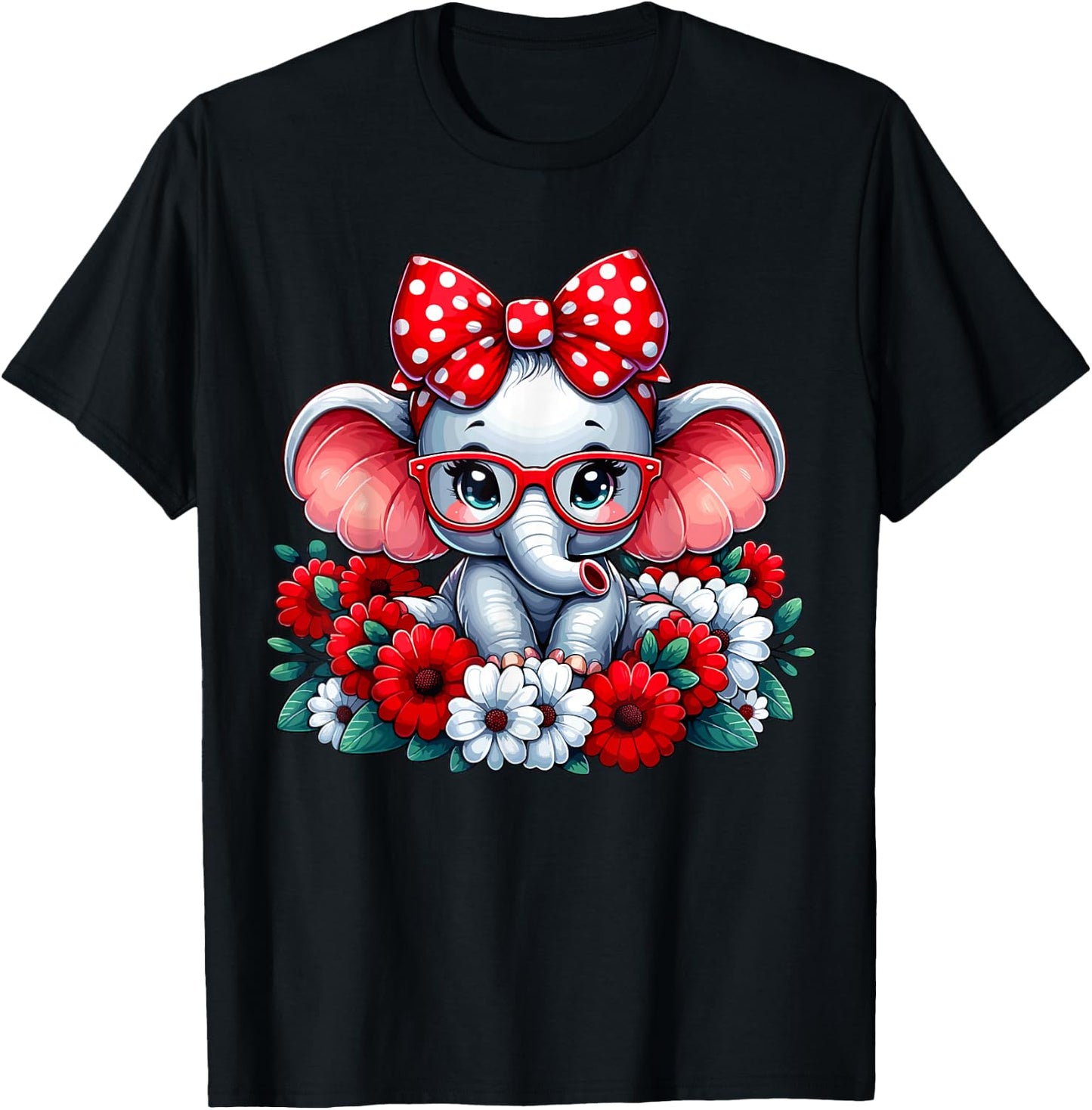 Elephant Flower T-Shirt - T-Shirt | Black