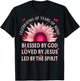 Blessed By God For 87 Years Pink Sunflower Christian T-Shirt - T-Shirt | Black