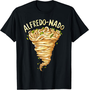 Alfredo Pasta Lover Food Fettuccine Sauce Tornado T-Shirt - T-Shirt | Black