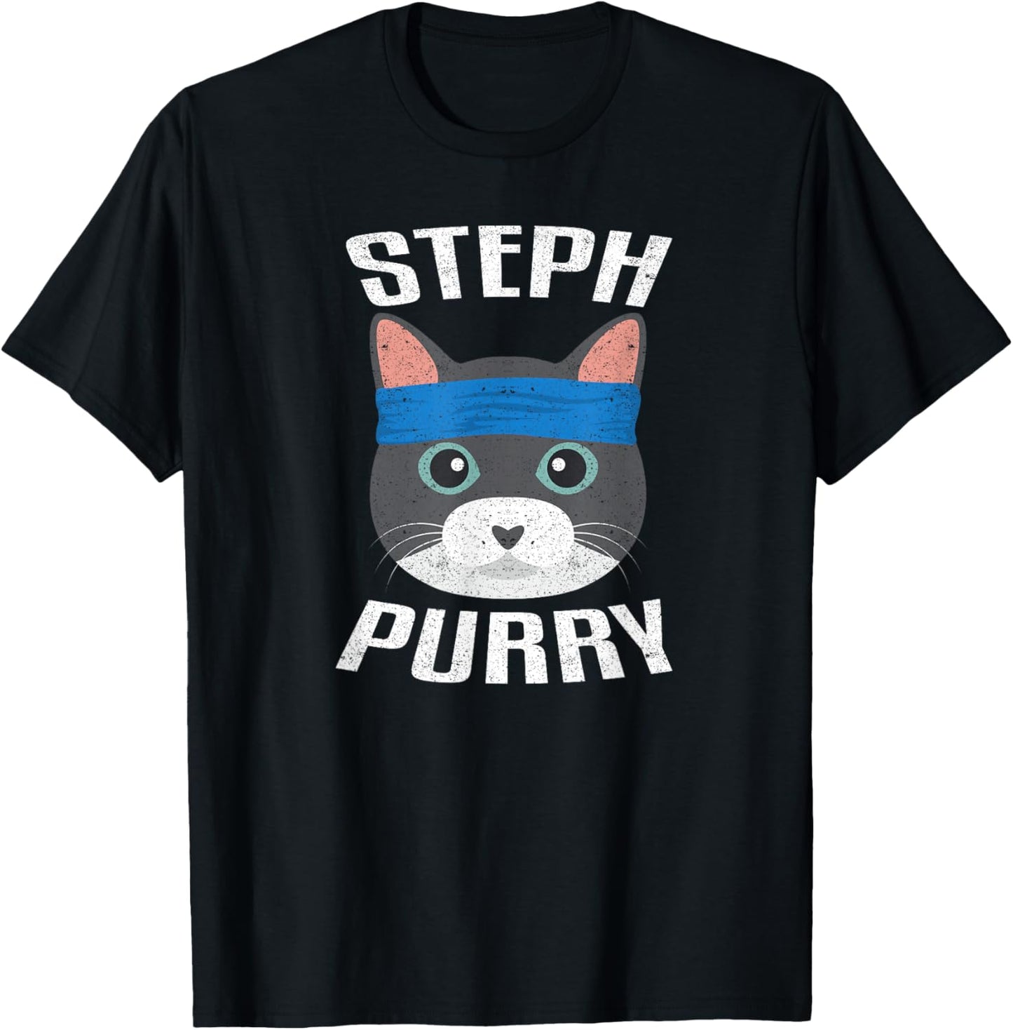 Steph Purry Cat - Funny Basketball Shirt T-Shirt - T-Shirt | Black