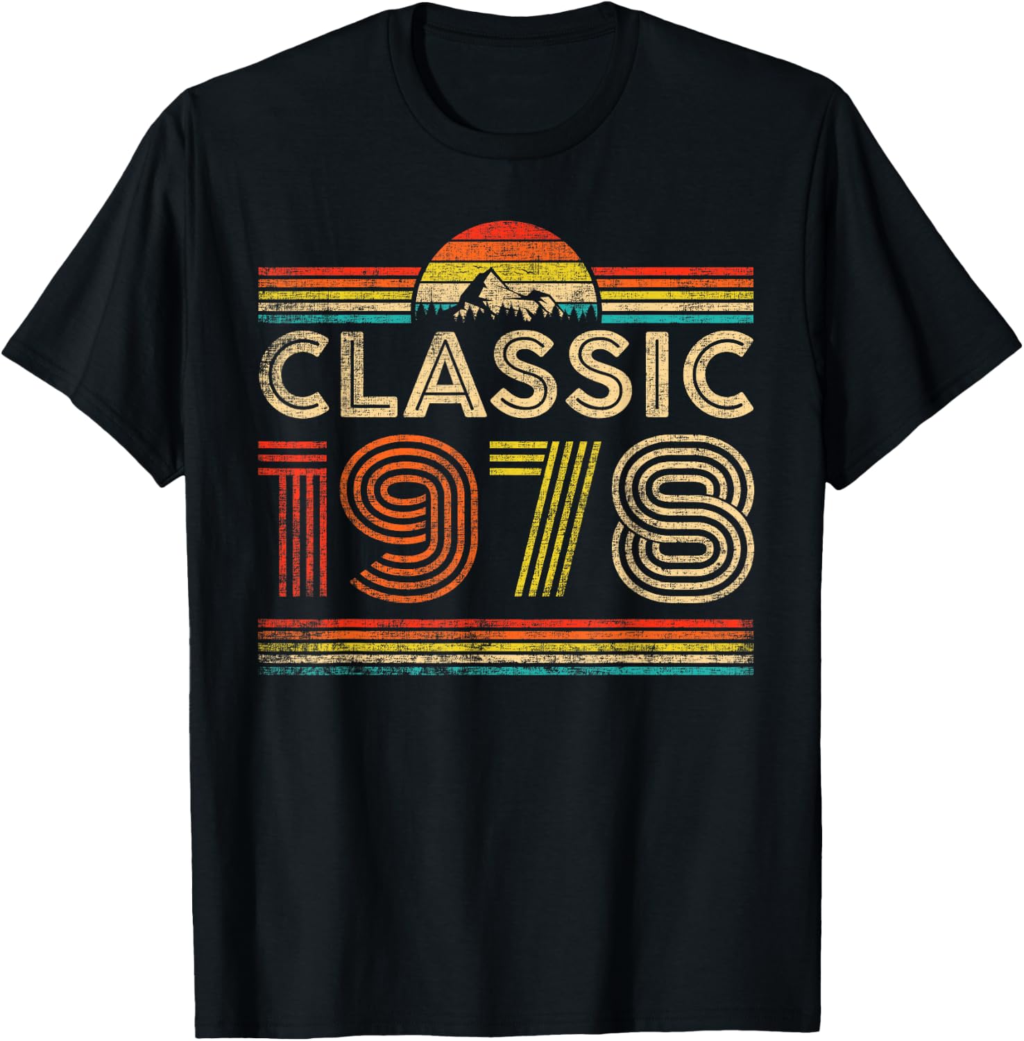 Classic 1978 Vintage 1978 Classic Year Men Women Birthday T-Shirt - T-Shirt | Black