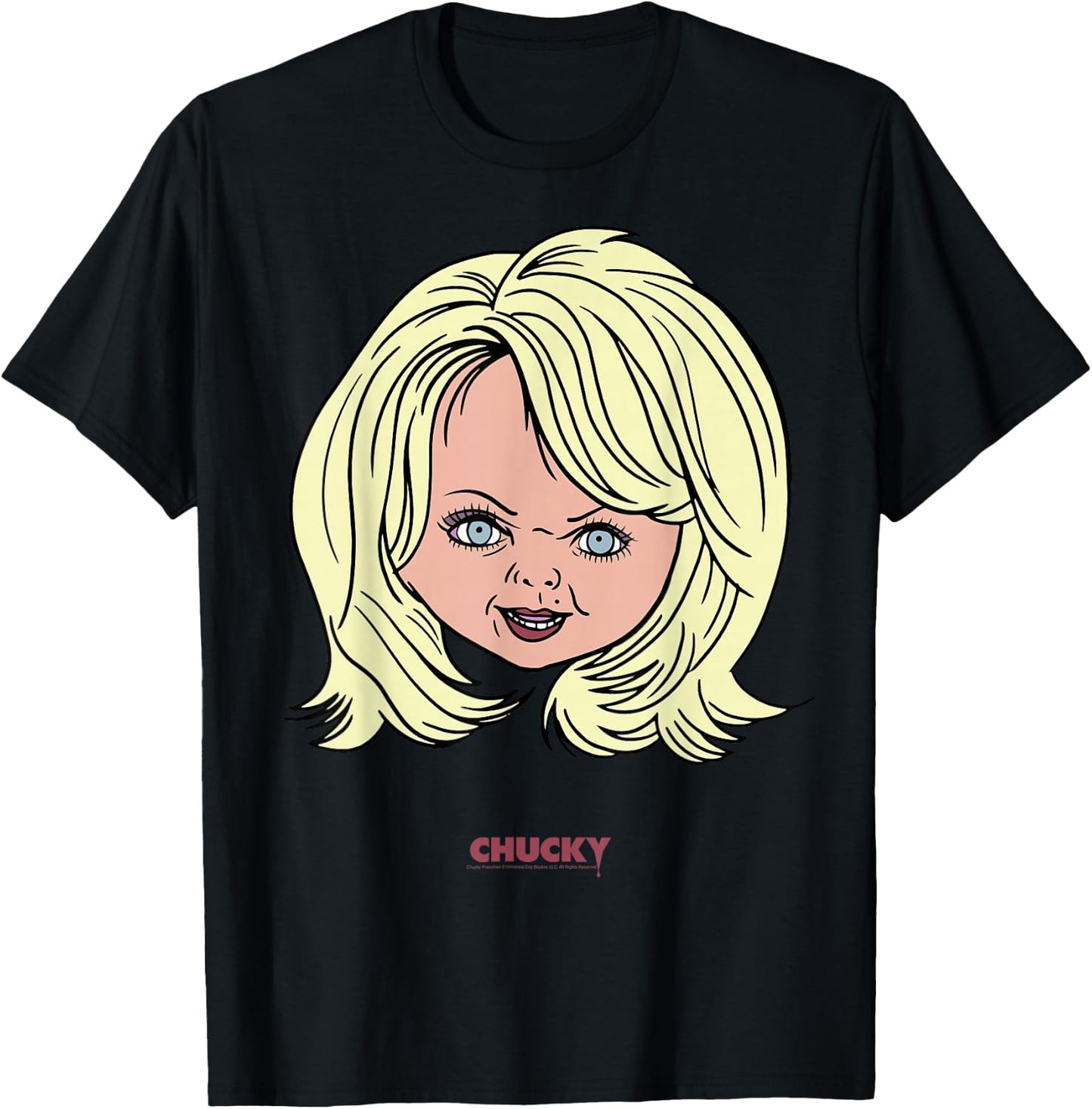 Chucky Tiffany Big Face Portrait T-Shirt - T-Shirt | Black
