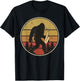 Saxsquatch Funny Bigfoot Saxophone Retro Sun Graphic T-Shirt - T-Shirt | Black