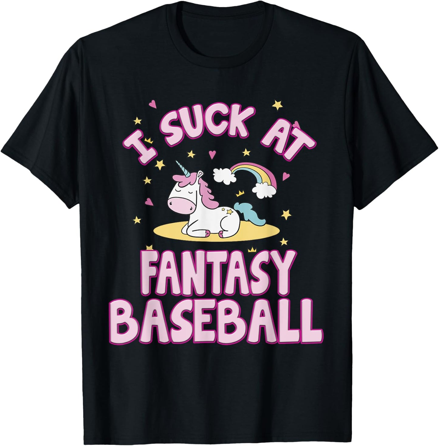 I Suck At Fantasy Baseball Draft Party T-Shirt - T-Shirt | Black