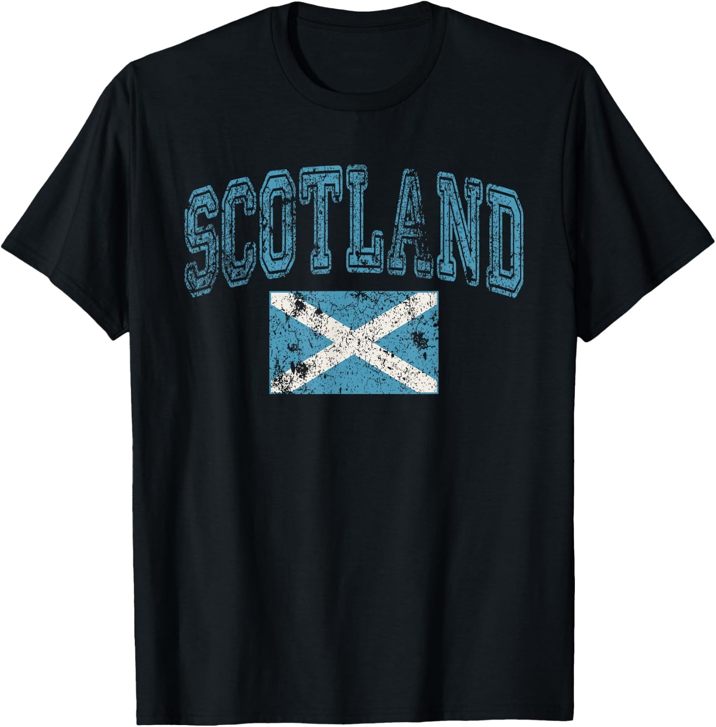 Vintage Retro Faded Scotland Flag Scottish Pride T-Shirt - T-Shirt | Black