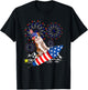 St. Bernard Costume 4th Of July Fireworks Patriotic Lover T-Shirt - T-Shirt | Black