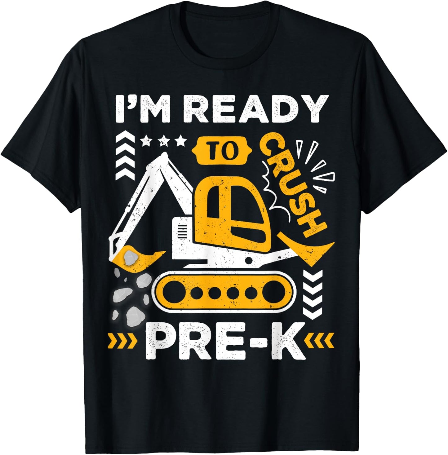 Kids Ready to Crush Preschool Pre-K Construction Truck Boys T-Shirt - T-Shirt | Black